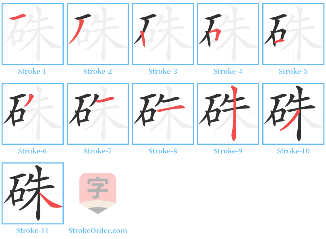 硃 Stroke Order Diagrams