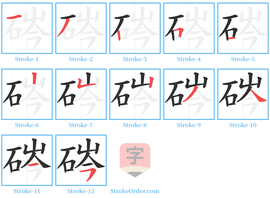 硶 Stroke Order Diagrams