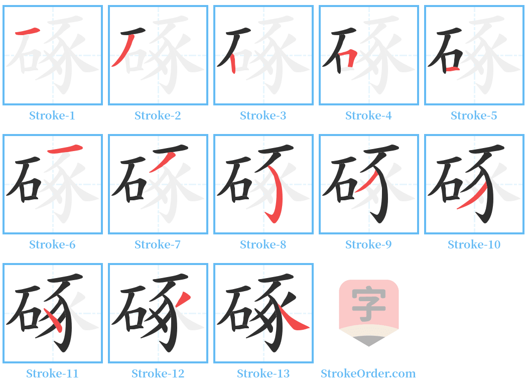 硺 Stroke Order Diagrams