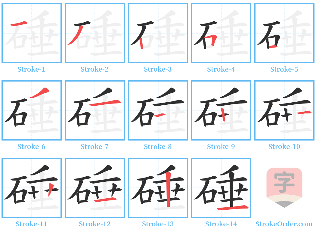 硾 Stroke Order Diagrams