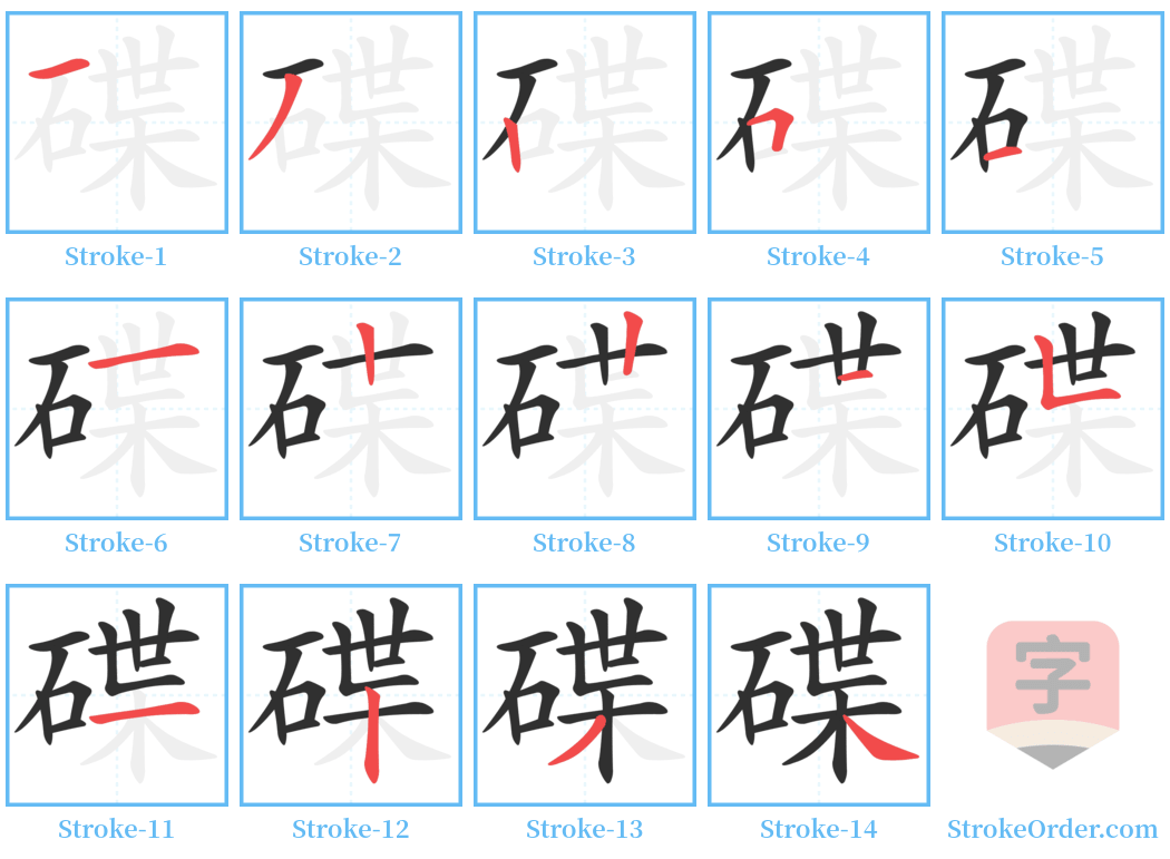 碟 Stroke Order Diagrams