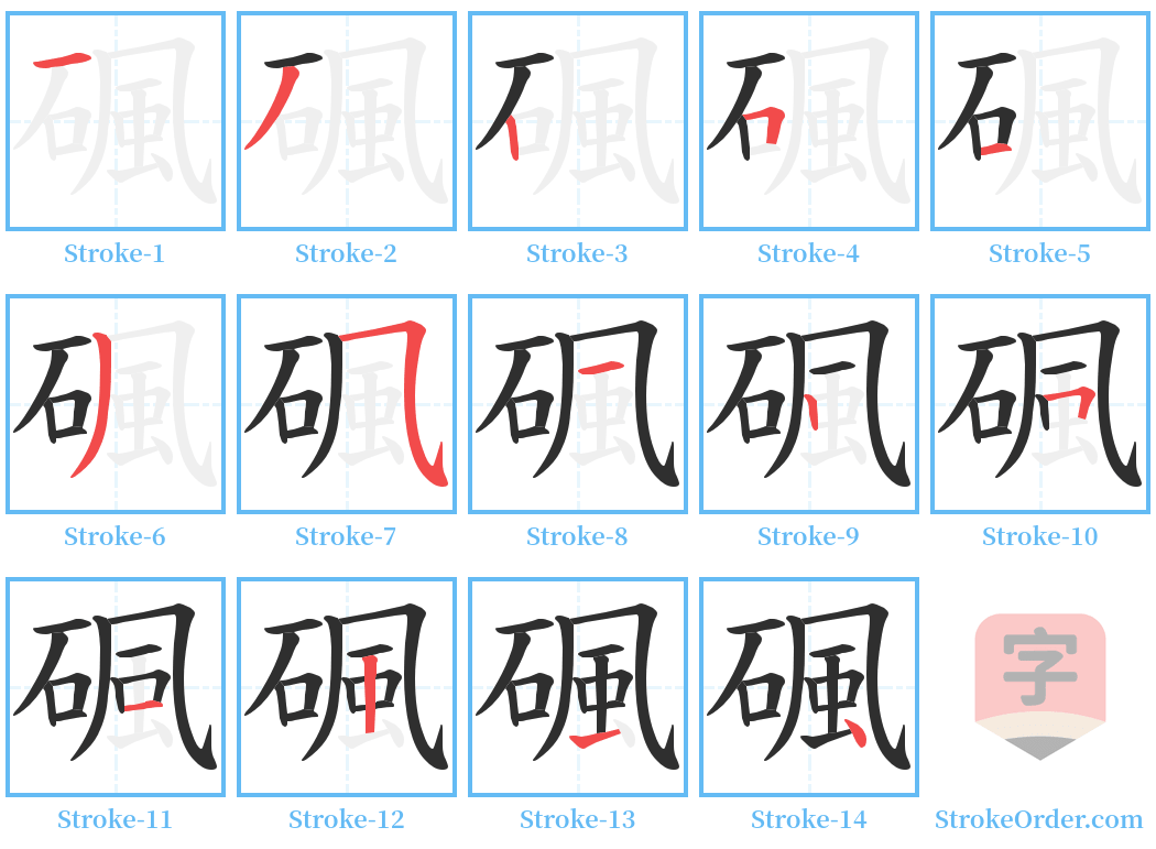 碸 Stroke Order Diagrams