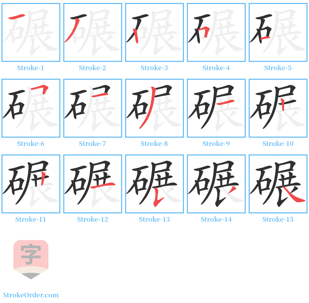 碾 Stroke Order Diagrams