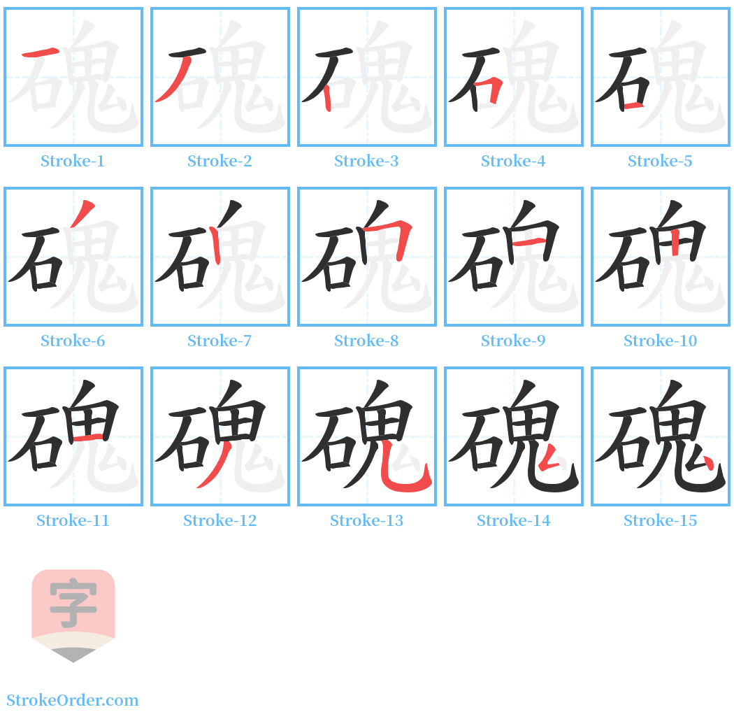 磈 Stroke Order Diagrams