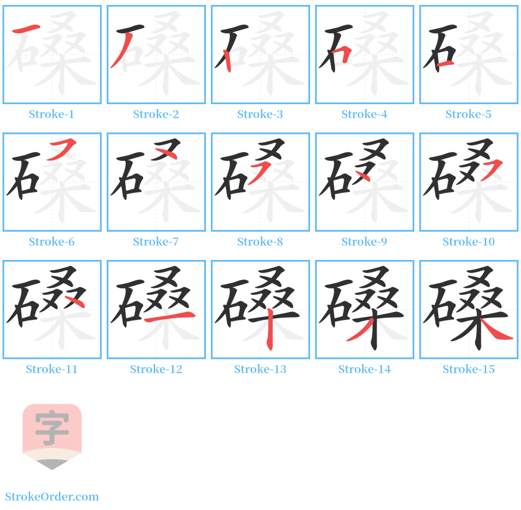 磉 Stroke Order Diagrams