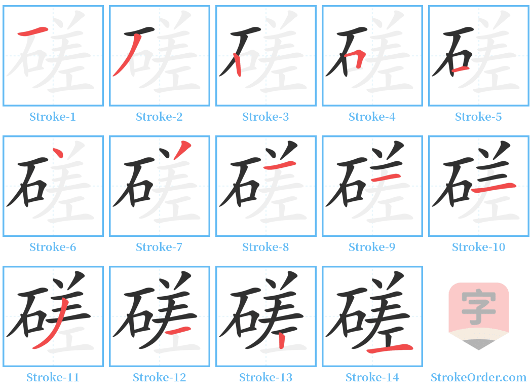 磋 Stroke Order Diagrams