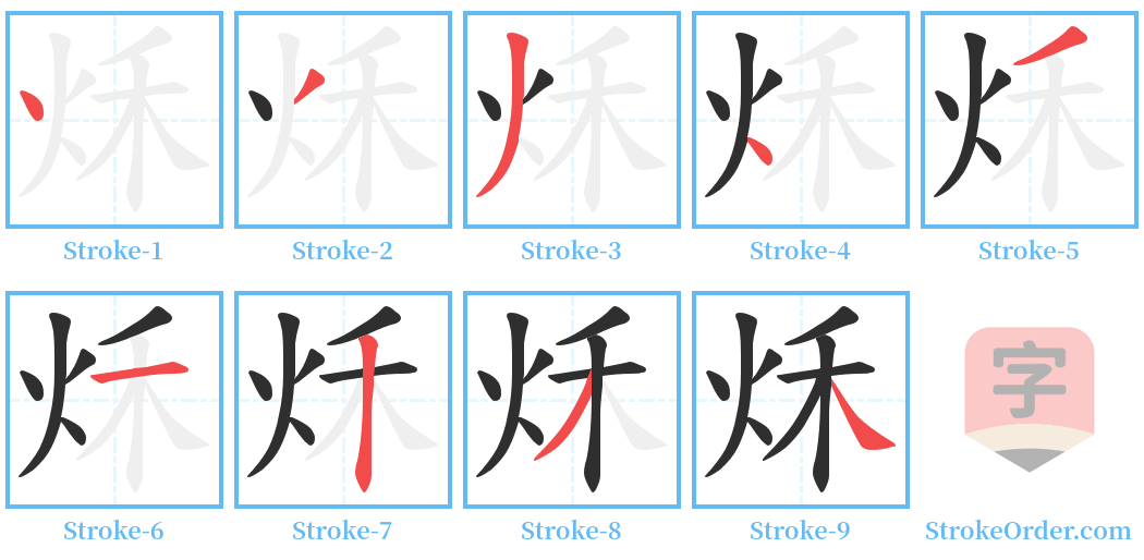 秌 Stroke Order Diagrams