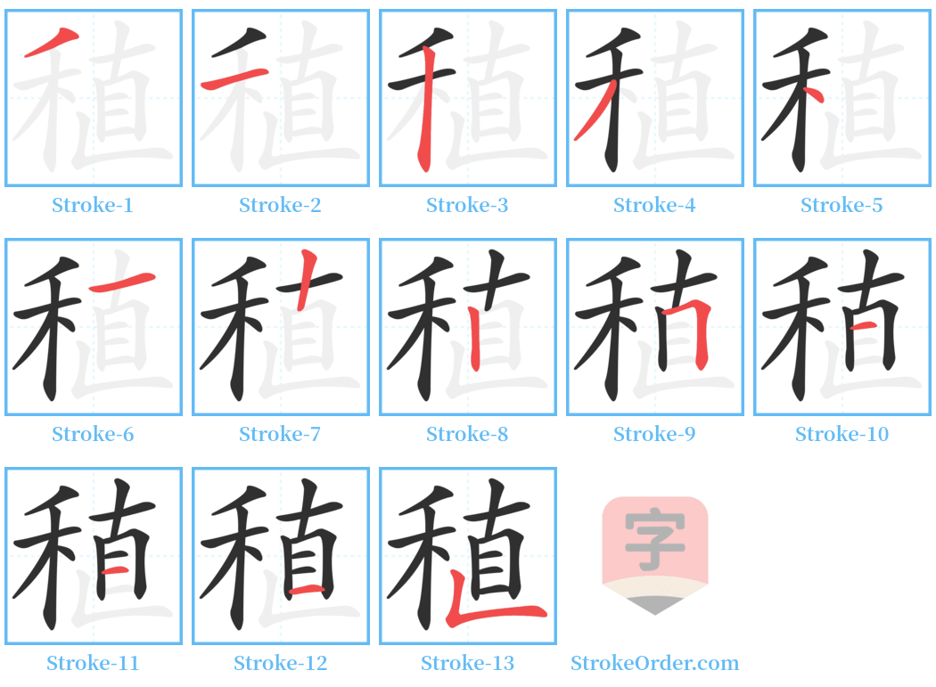 稙 Stroke Order Diagrams