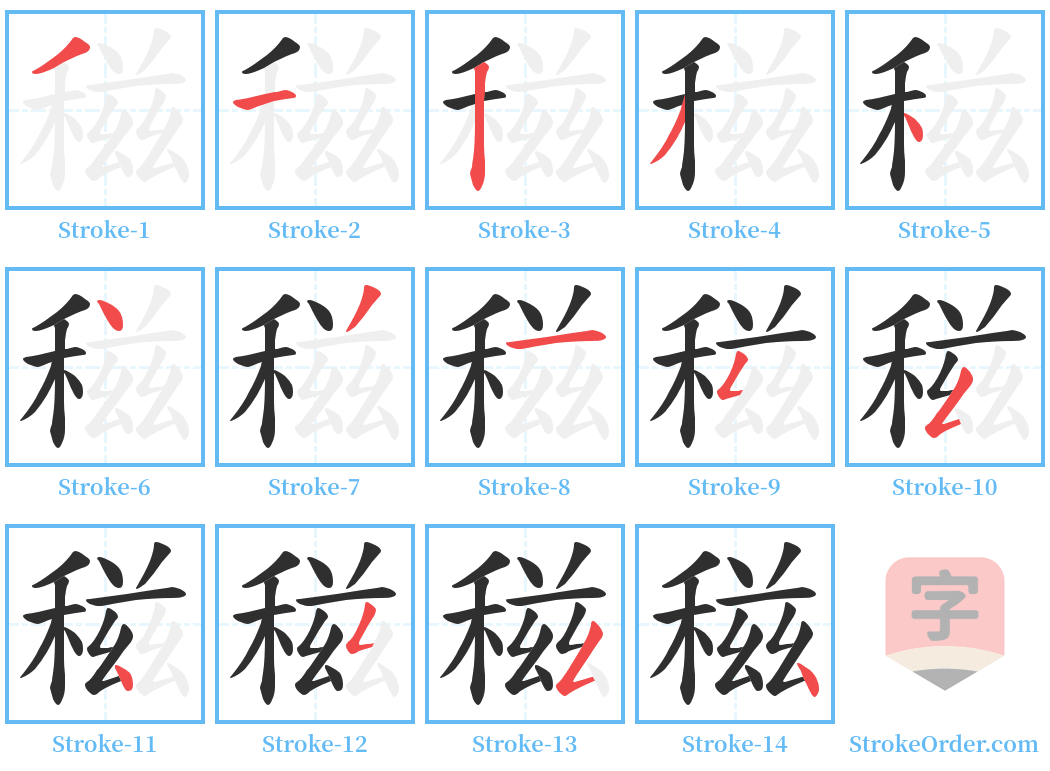 稵 Stroke Order Diagrams