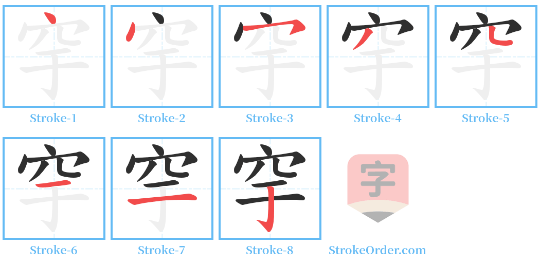 穻 Stroke Order Diagrams