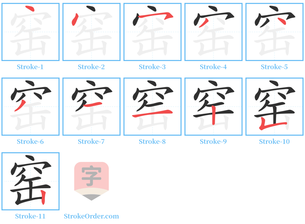 窑 Stroke Order Diagrams