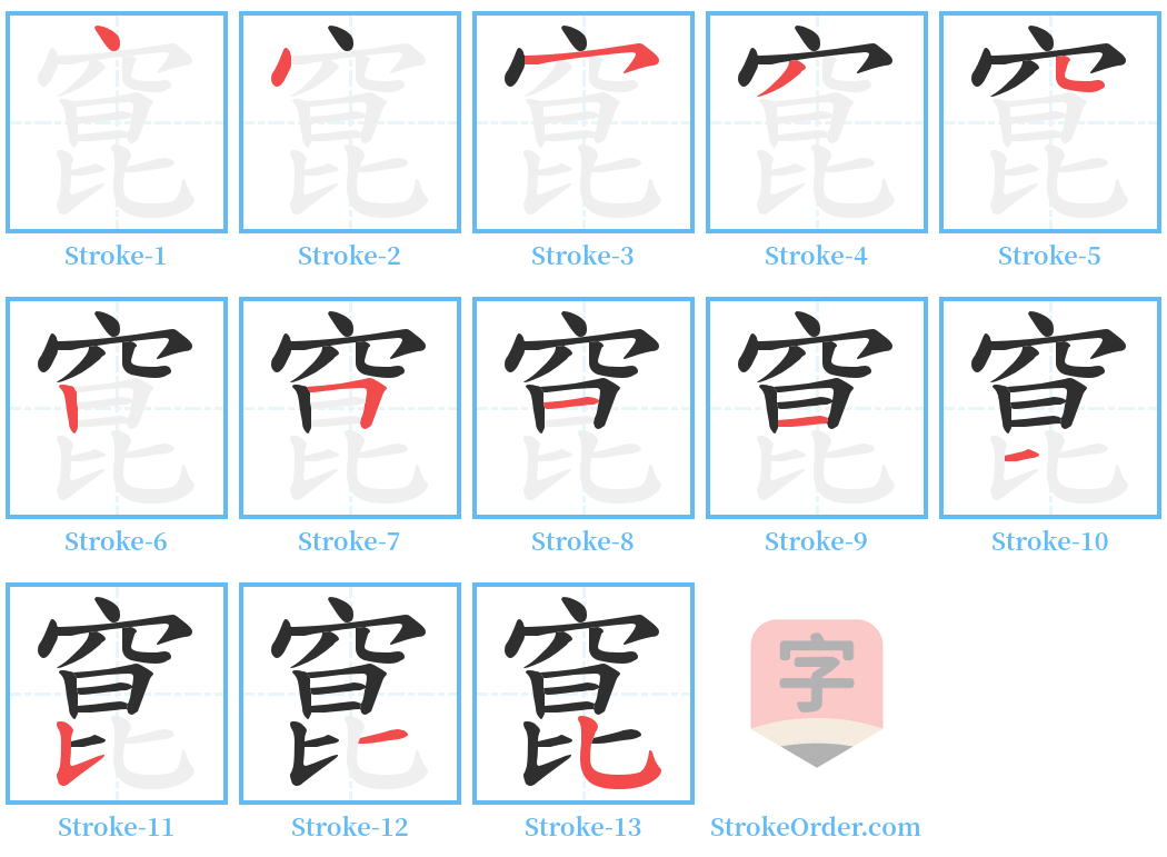 窤 Stroke Order Diagrams