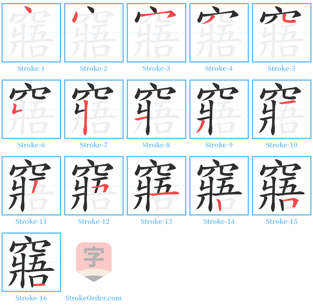 窹 Stroke Order Diagrams