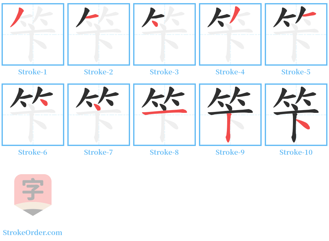 笇 Stroke Order Diagrams