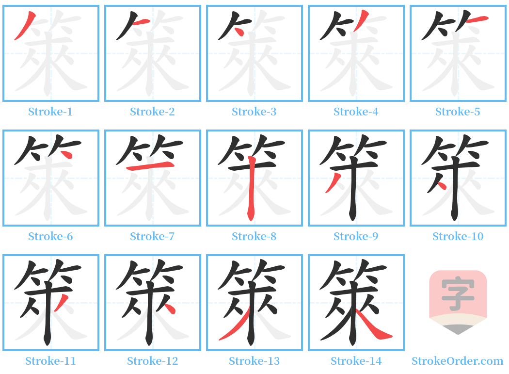 箂 Stroke Order Diagrams