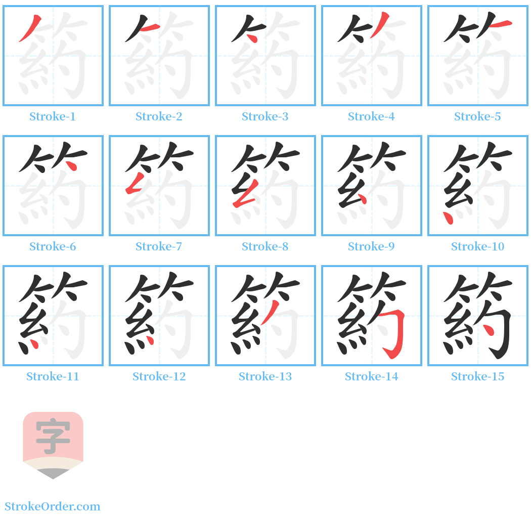 箹 Stroke Order Diagrams