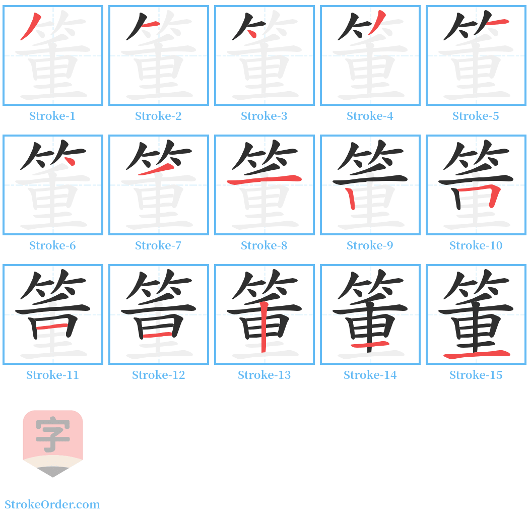 箽 Stroke Order Diagrams