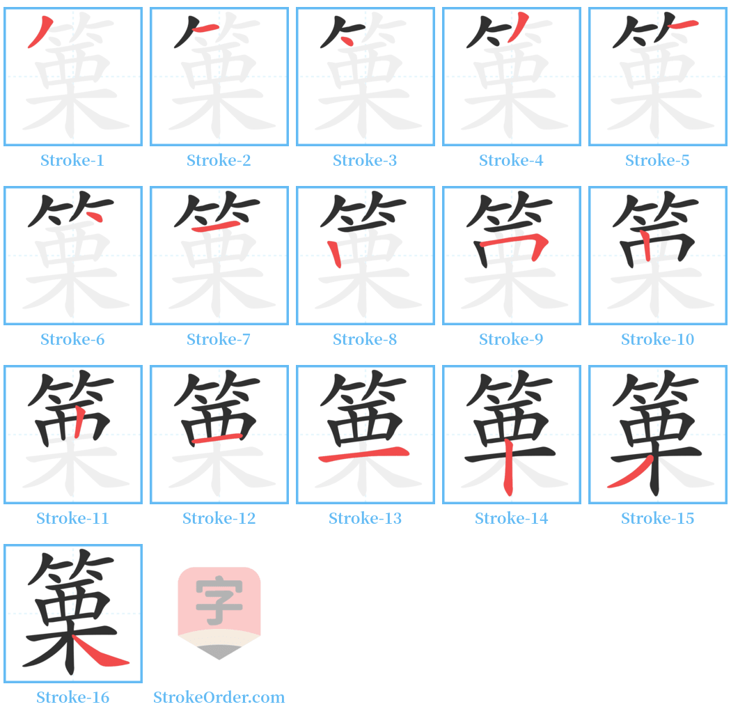 篥 Stroke Order Diagrams