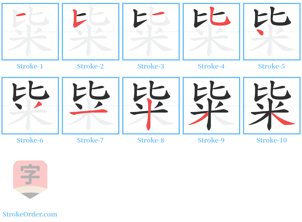 粊 Stroke Order Diagrams