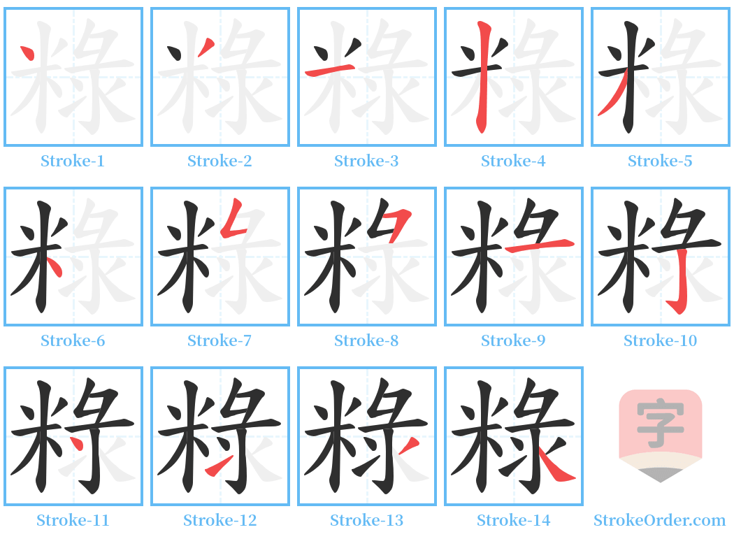 粶 Stroke Order Diagrams