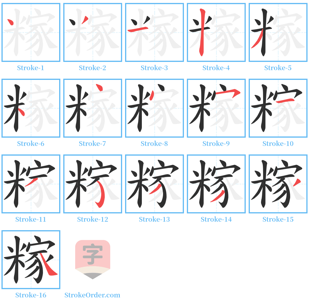 糘 Stroke Order Diagrams