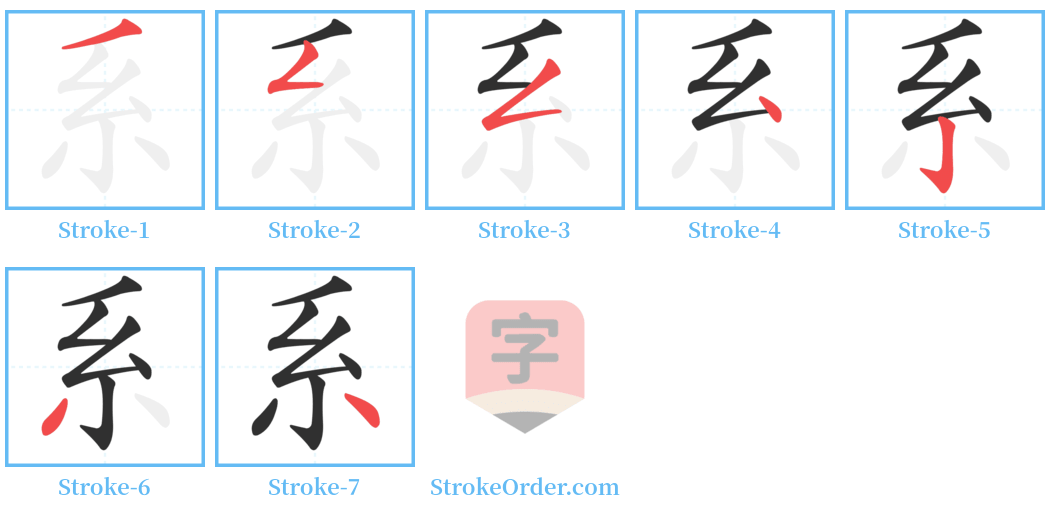 系 Stroke Order Diagrams