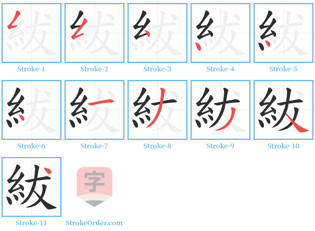 紱 Stroke Order Diagrams