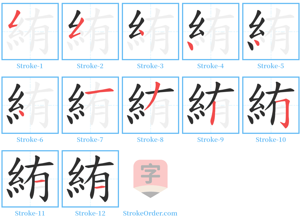 絠 Stroke Order Diagrams