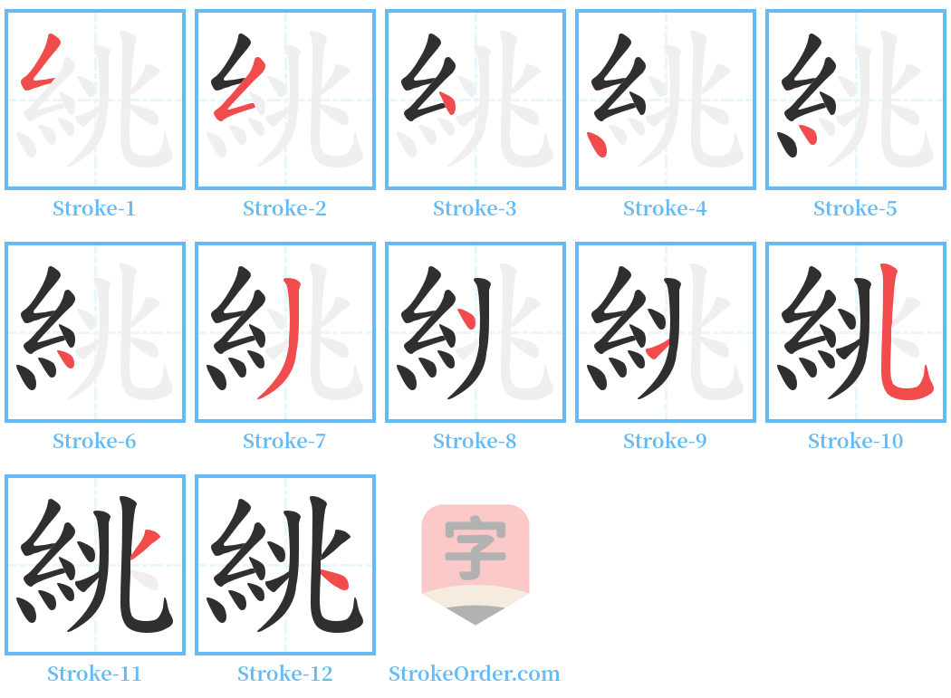 絩 Stroke Order Diagrams