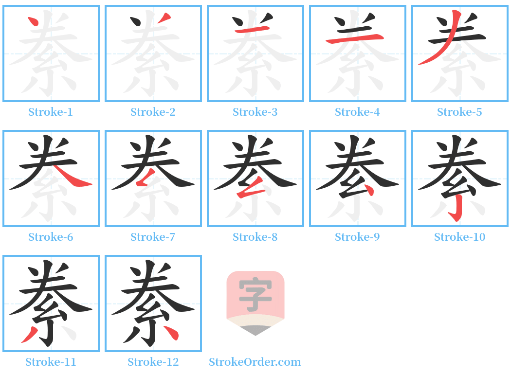 絭 Stroke Order Diagrams