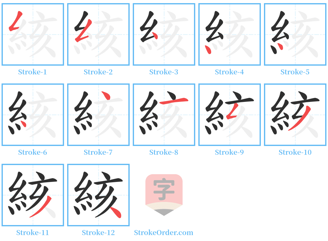 絯 Stroke Order Diagrams