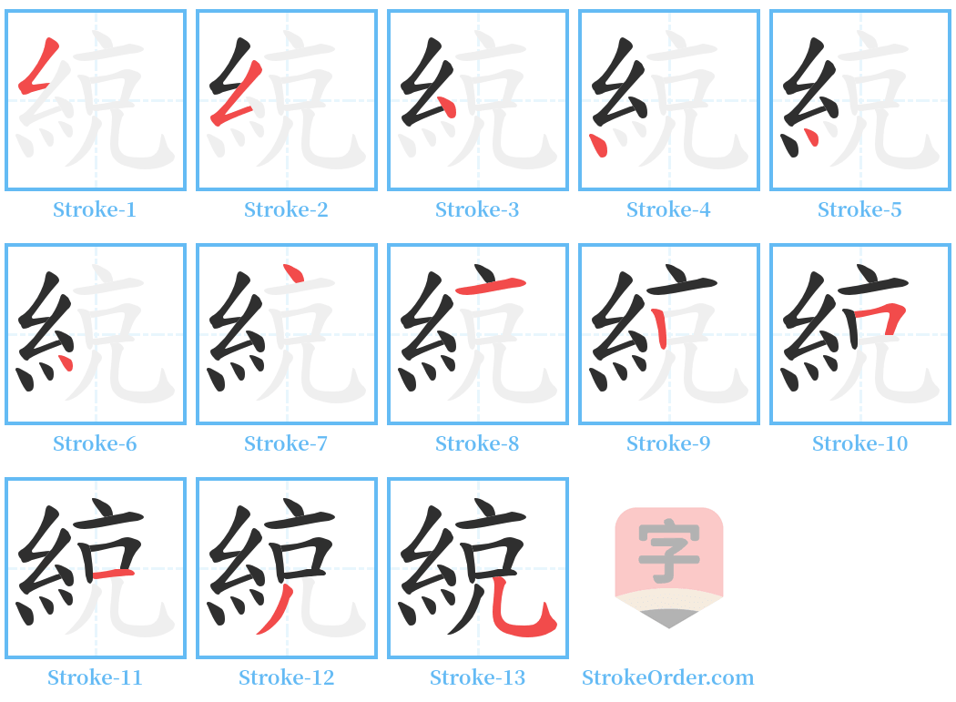 綂 Stroke Order Diagrams