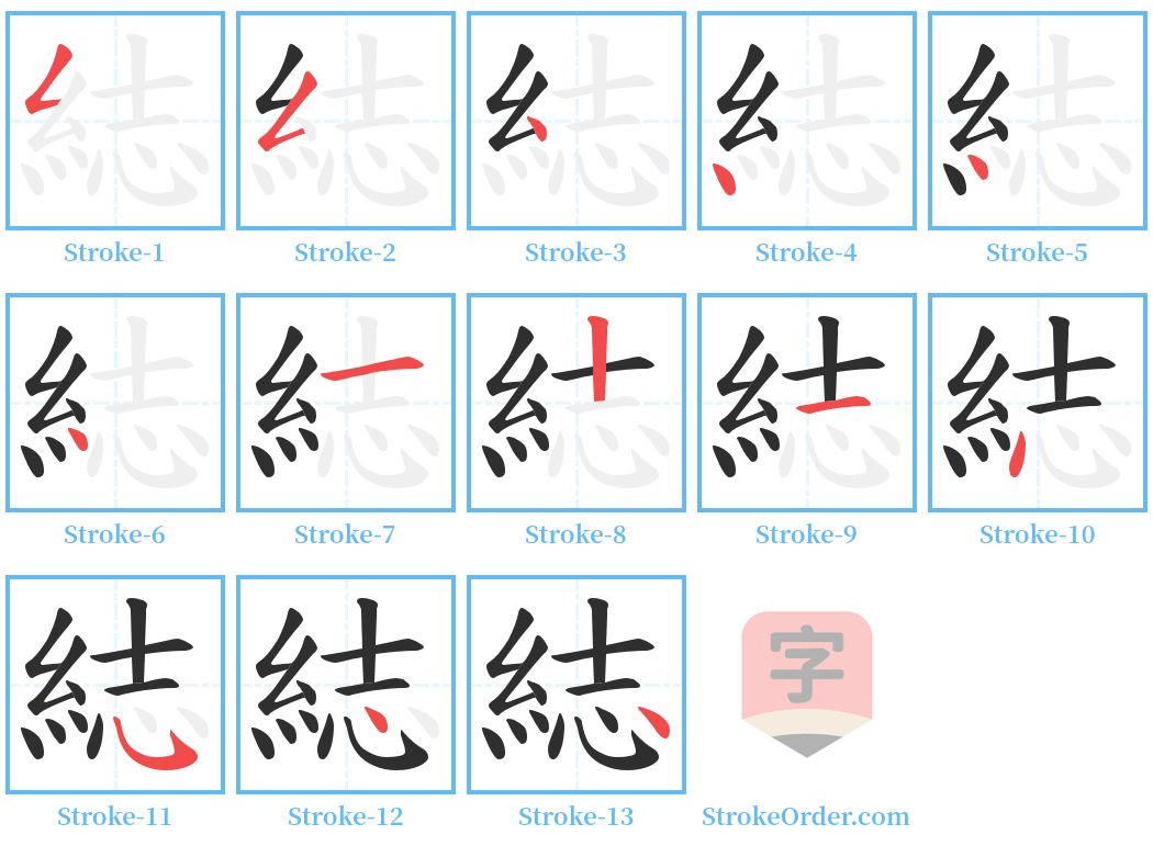 綕 Stroke Order Diagrams