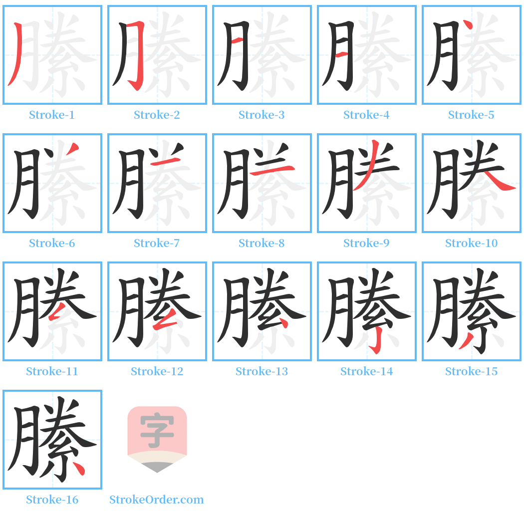 縢 Stroke Order Diagrams