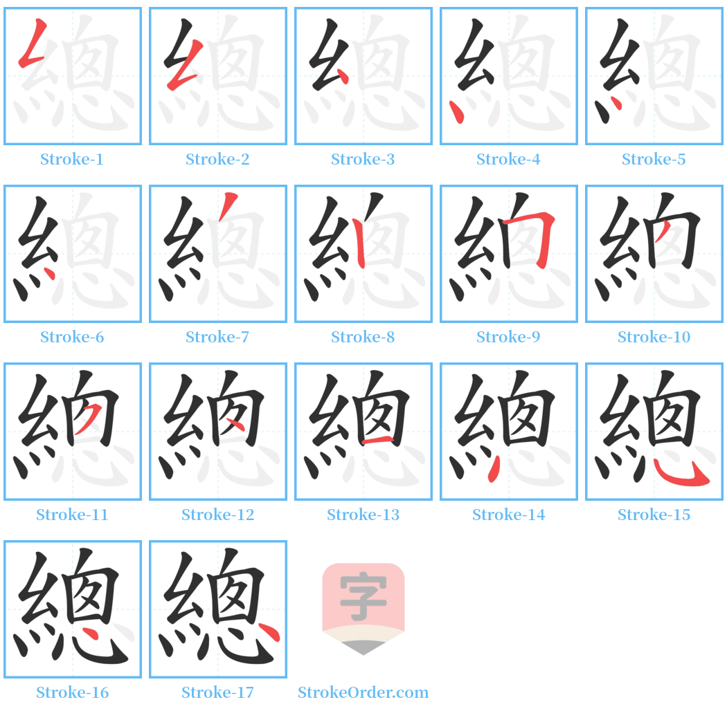 總 Stroke Order Diagrams