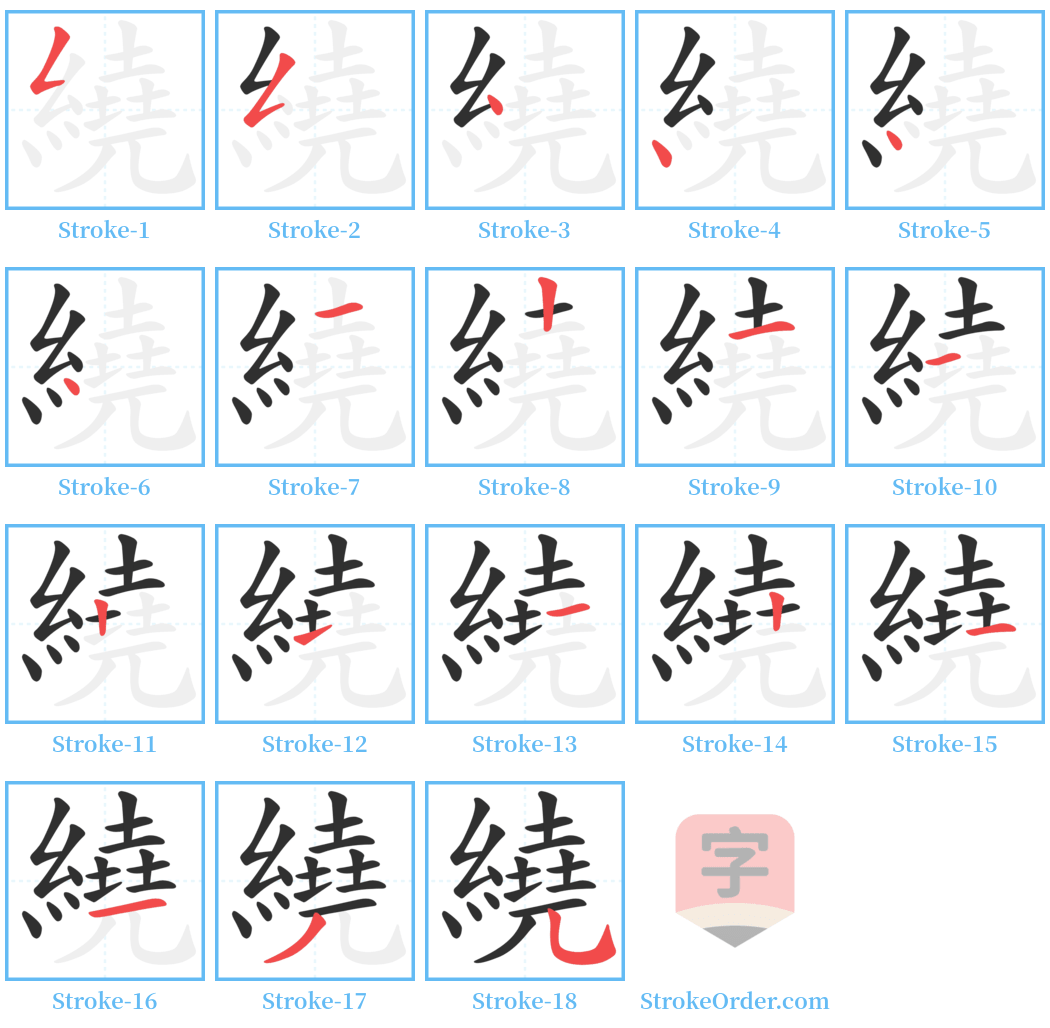 繞 Stroke Order Diagrams