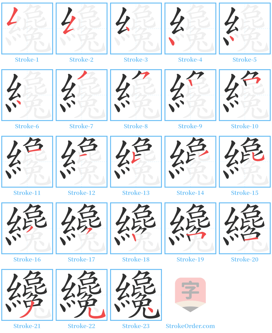 纔 Stroke Order Diagrams