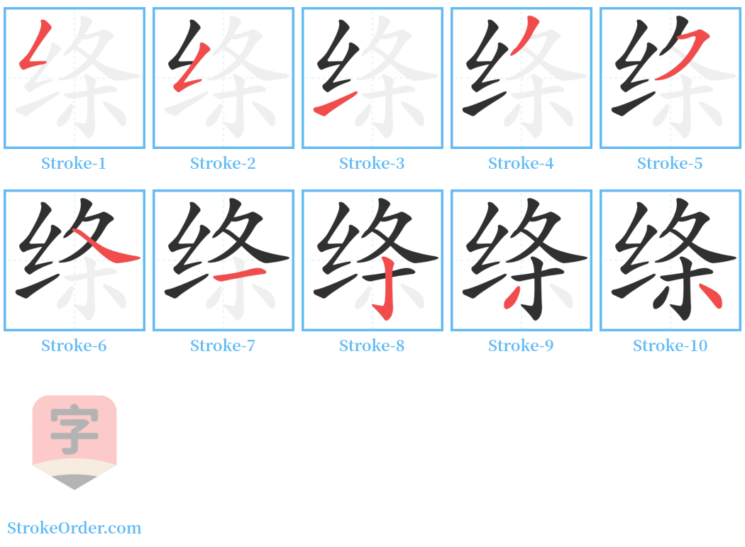 绦 Stroke Order Diagrams