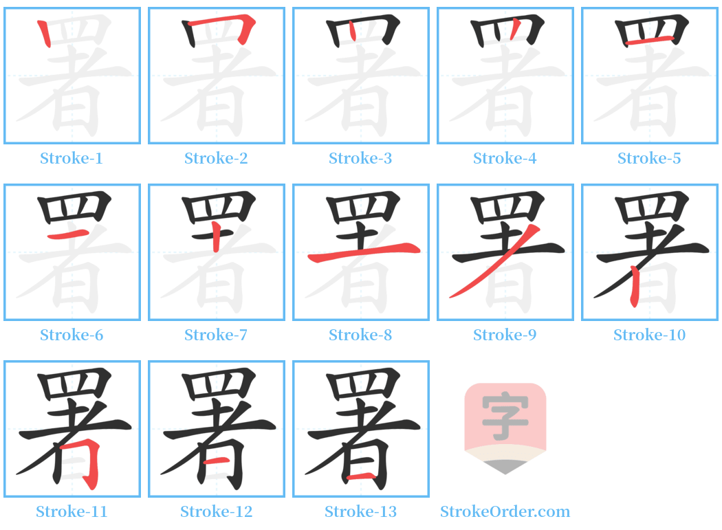 署 Stroke Order Diagrams