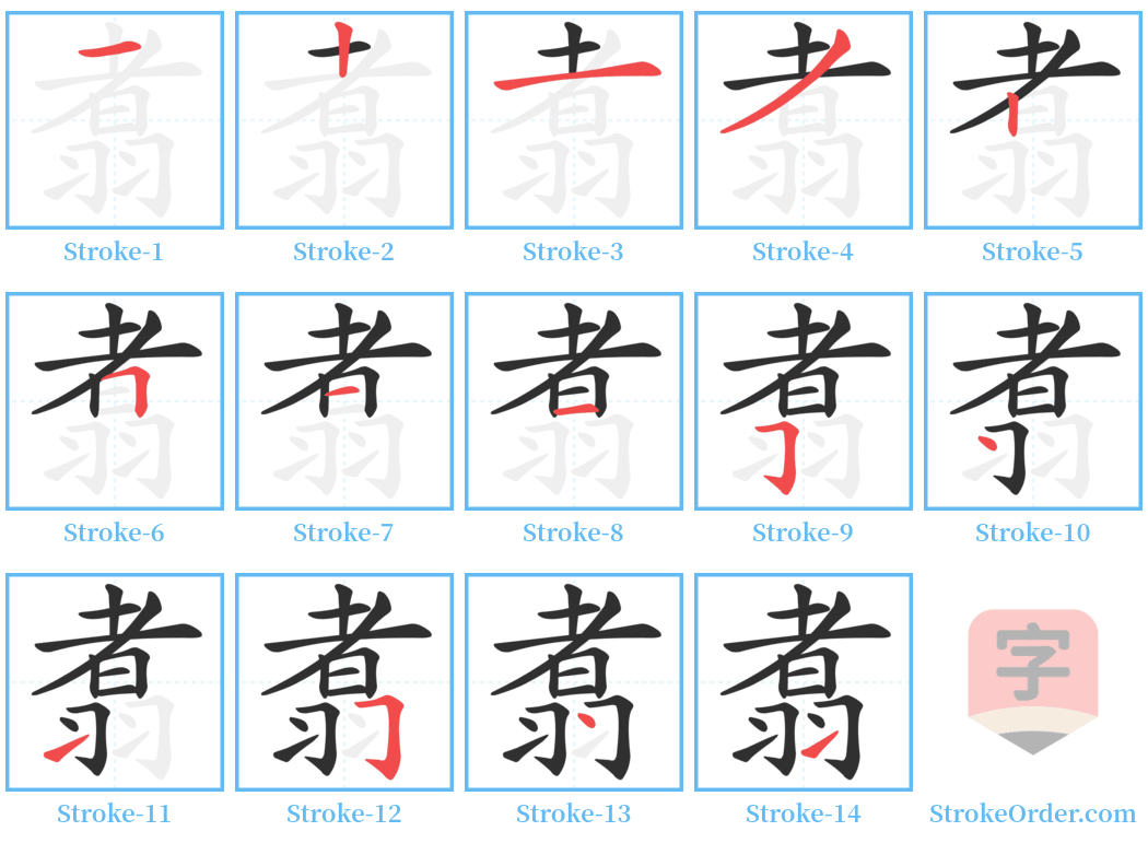 翥 Stroke Order Diagrams