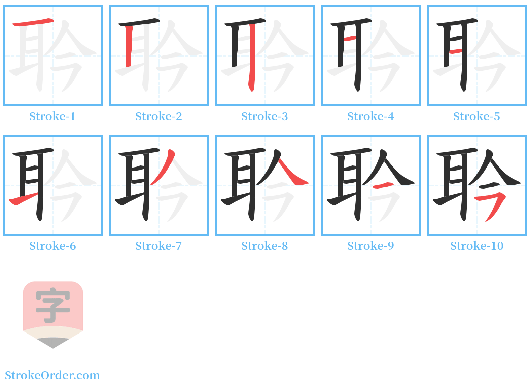 耹 Stroke Order Diagrams