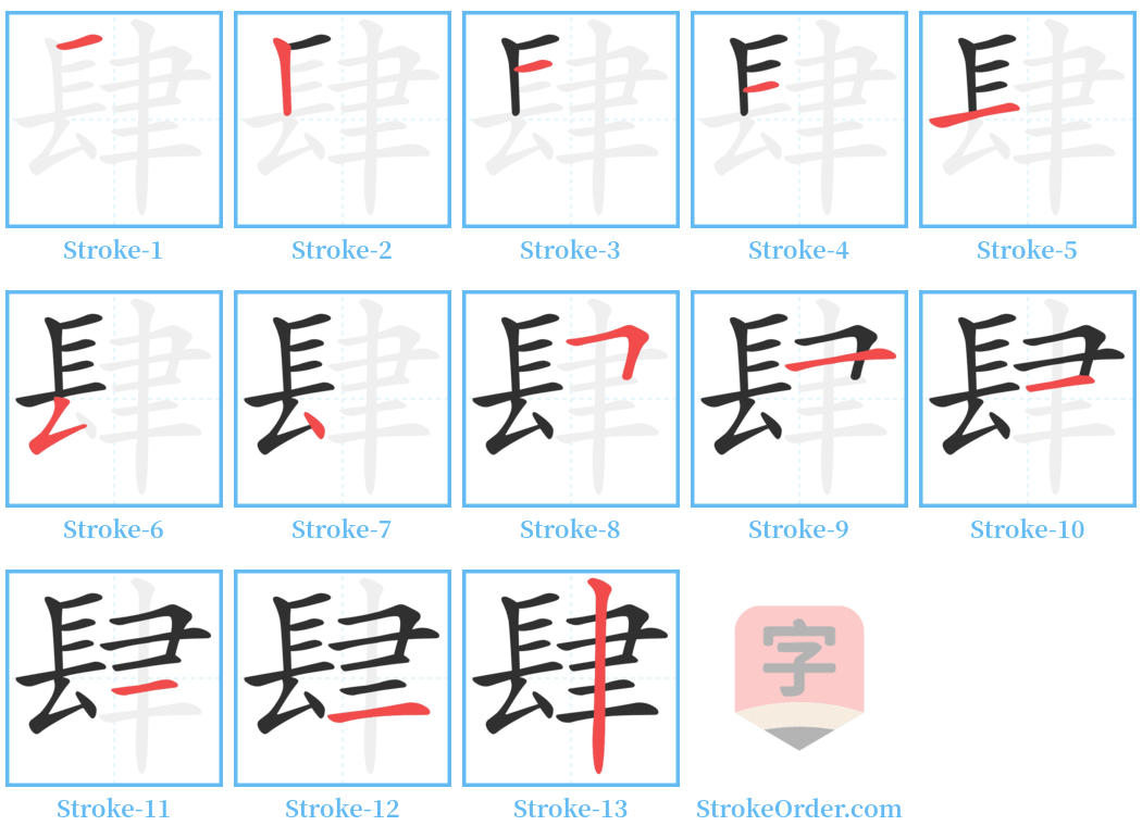 肆 Stroke Order Diagrams