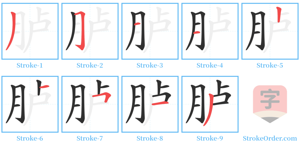 胪 Stroke Order Diagrams