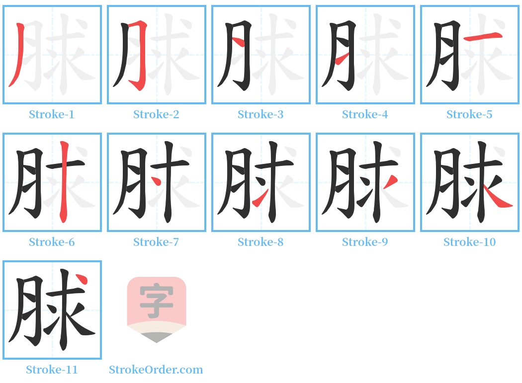 脙 Stroke Order Diagrams