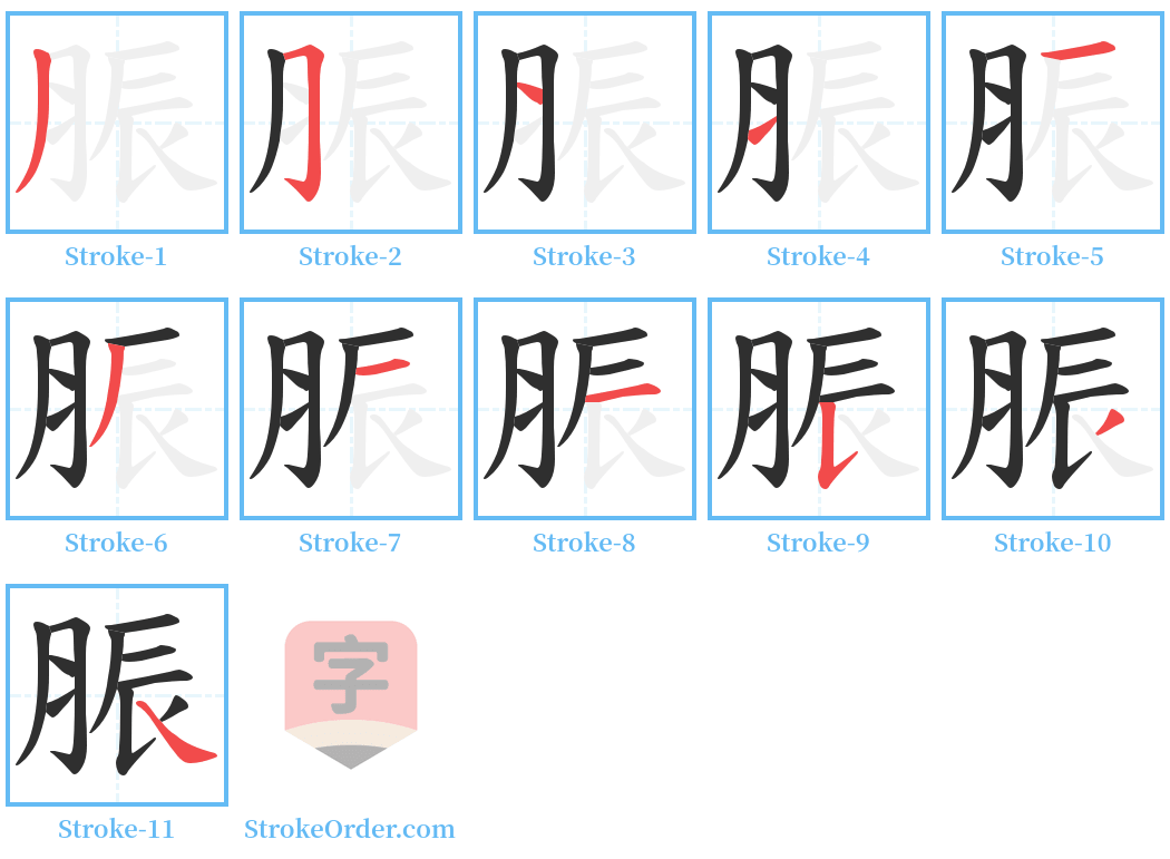 脤 Stroke Order Diagrams