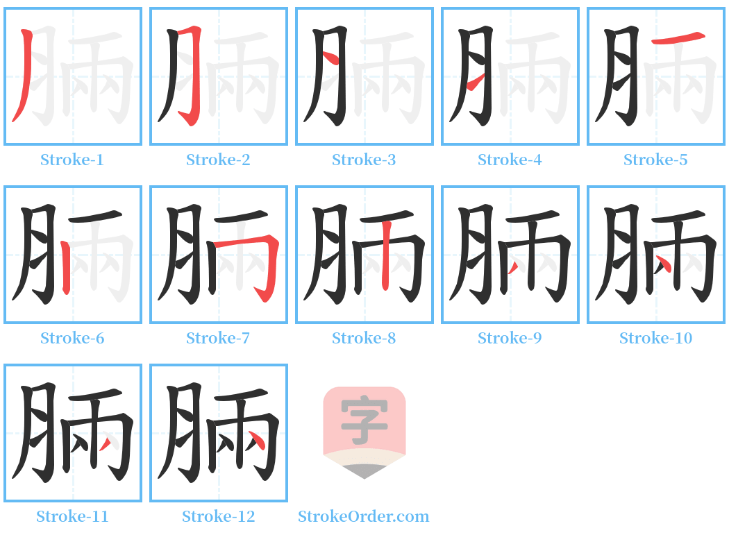 脼 Stroke Order Diagrams