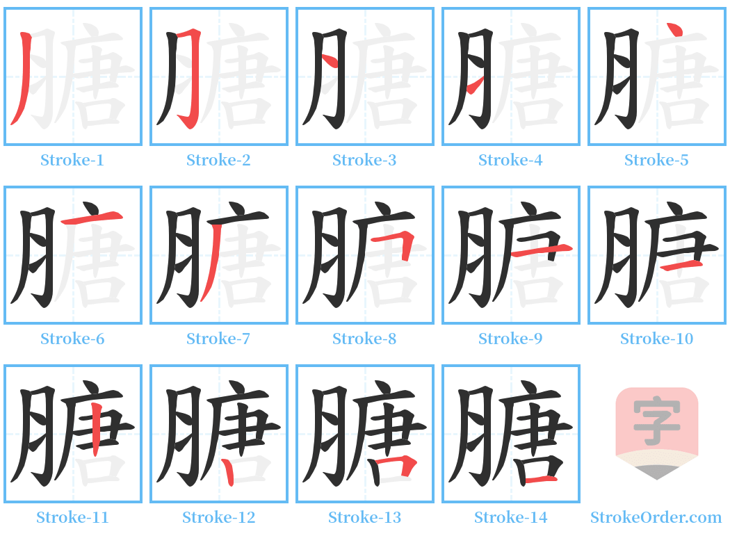 膅 Stroke Order Diagrams