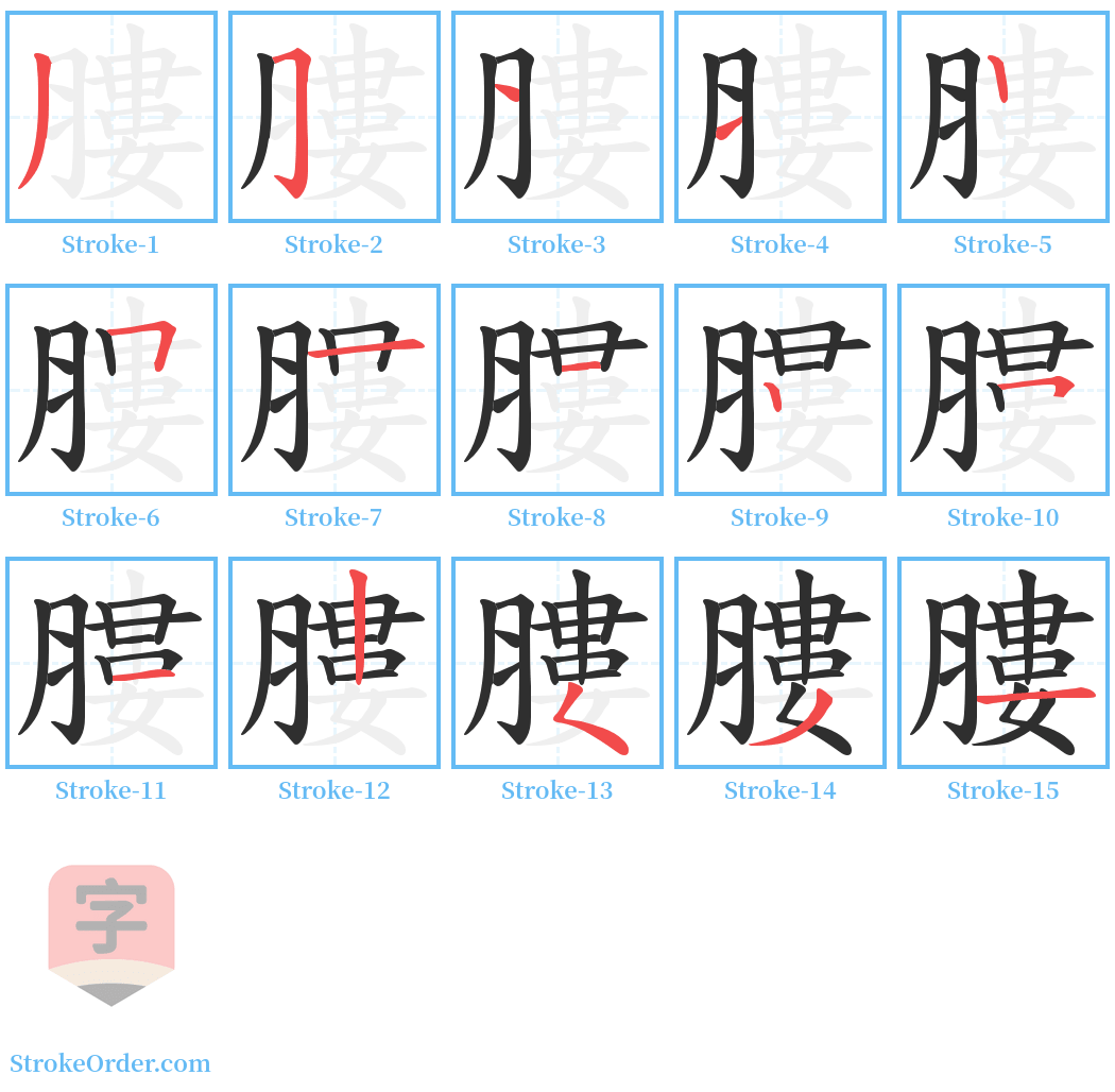 膢 Stroke Order Diagrams