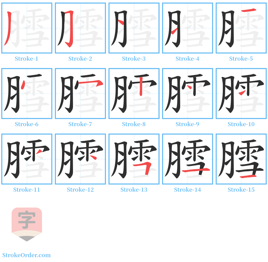 膤 Stroke Order Diagrams