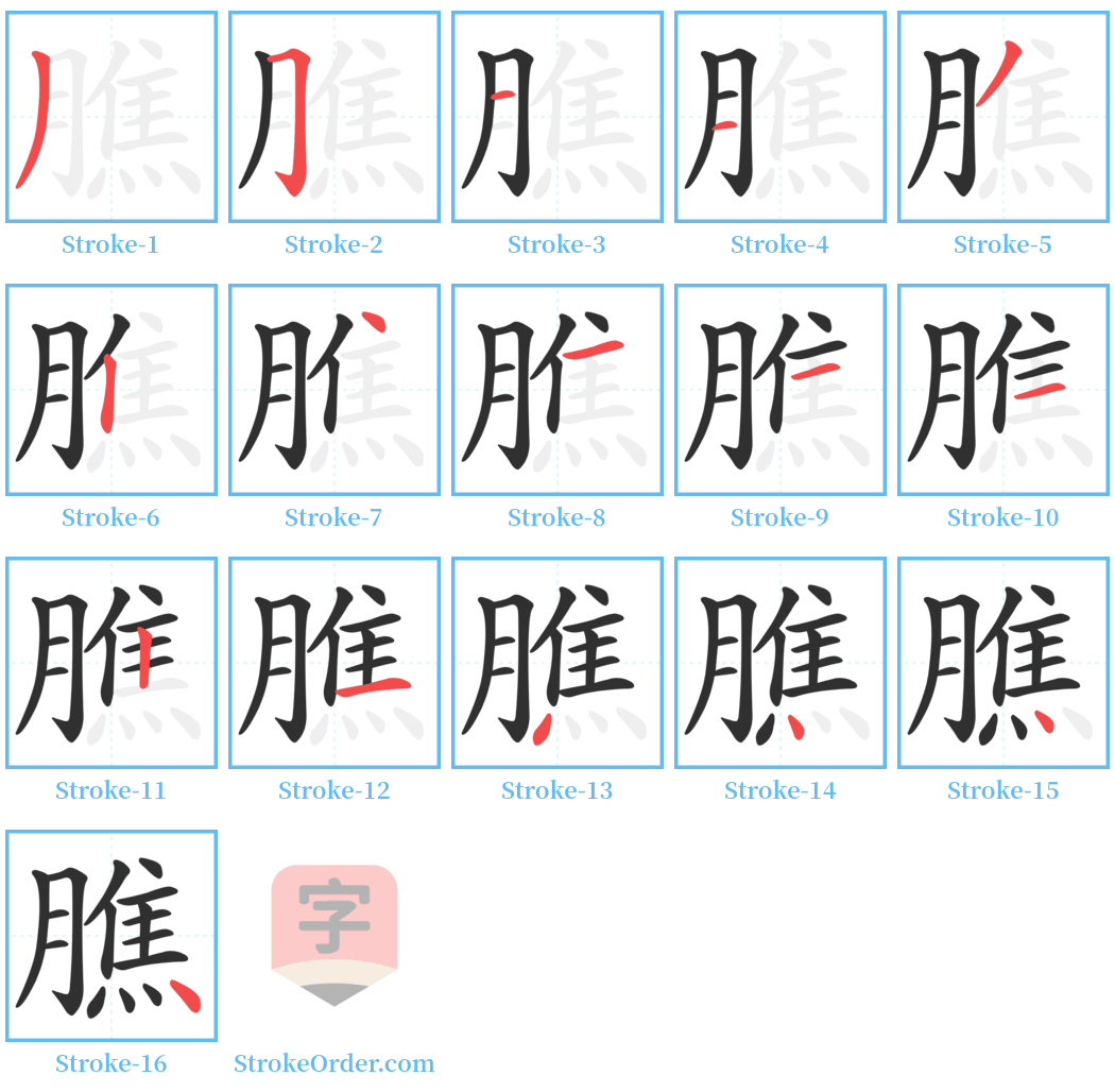 膲 Stroke Order Diagrams